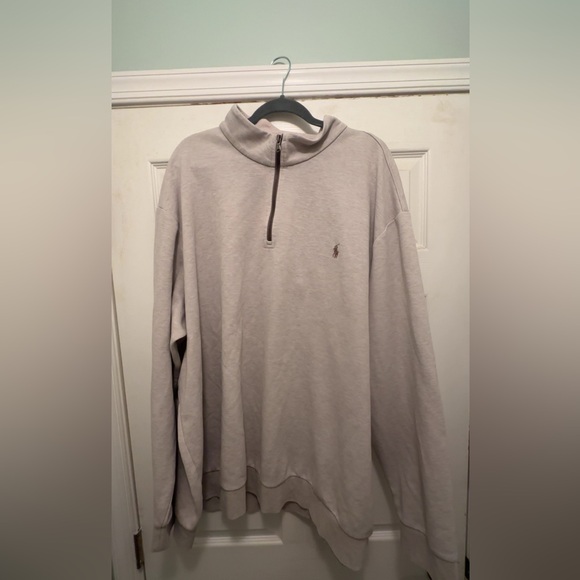 Polo by Ralph Lauren Men’s Big & Tall Cream Quarter Zip - Picture 1 of 3